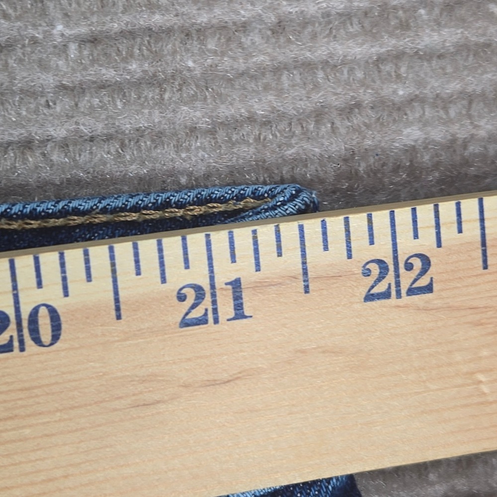 Old Navy Womens 22 Blue Distressed O.G. Straight High Rise Raw Hem Jeans - Picture 3 of 11